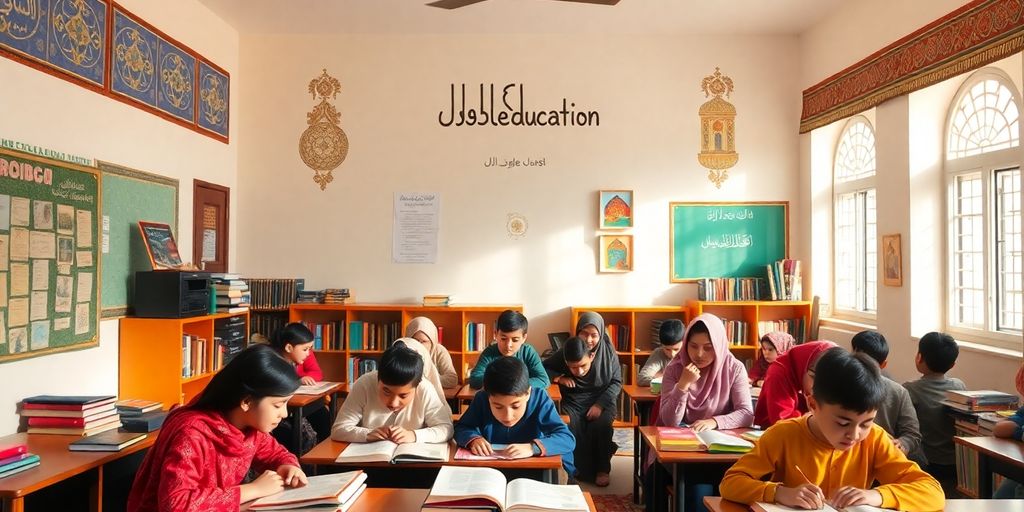 Kelas dengan siswa belajar dalam suasana yang tenang.